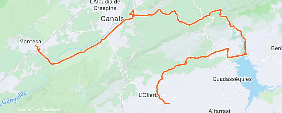 Map of the activity, Bicicleta a la hora del almuerzo