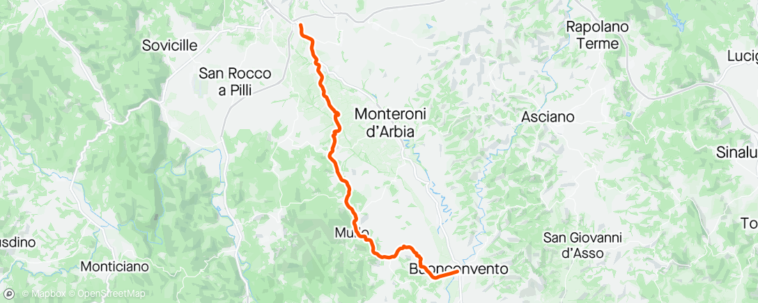 Map of the activity, Giro Tribute - Tuscany