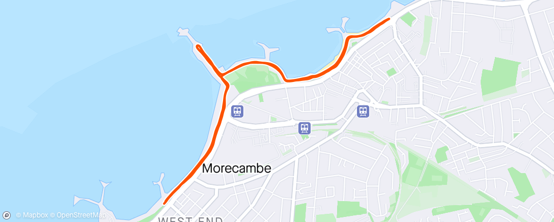 Karte der Aktivität „Morecambe Parkrun”