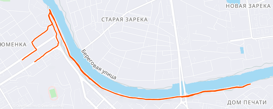 Map of the activity, Вечерний забег