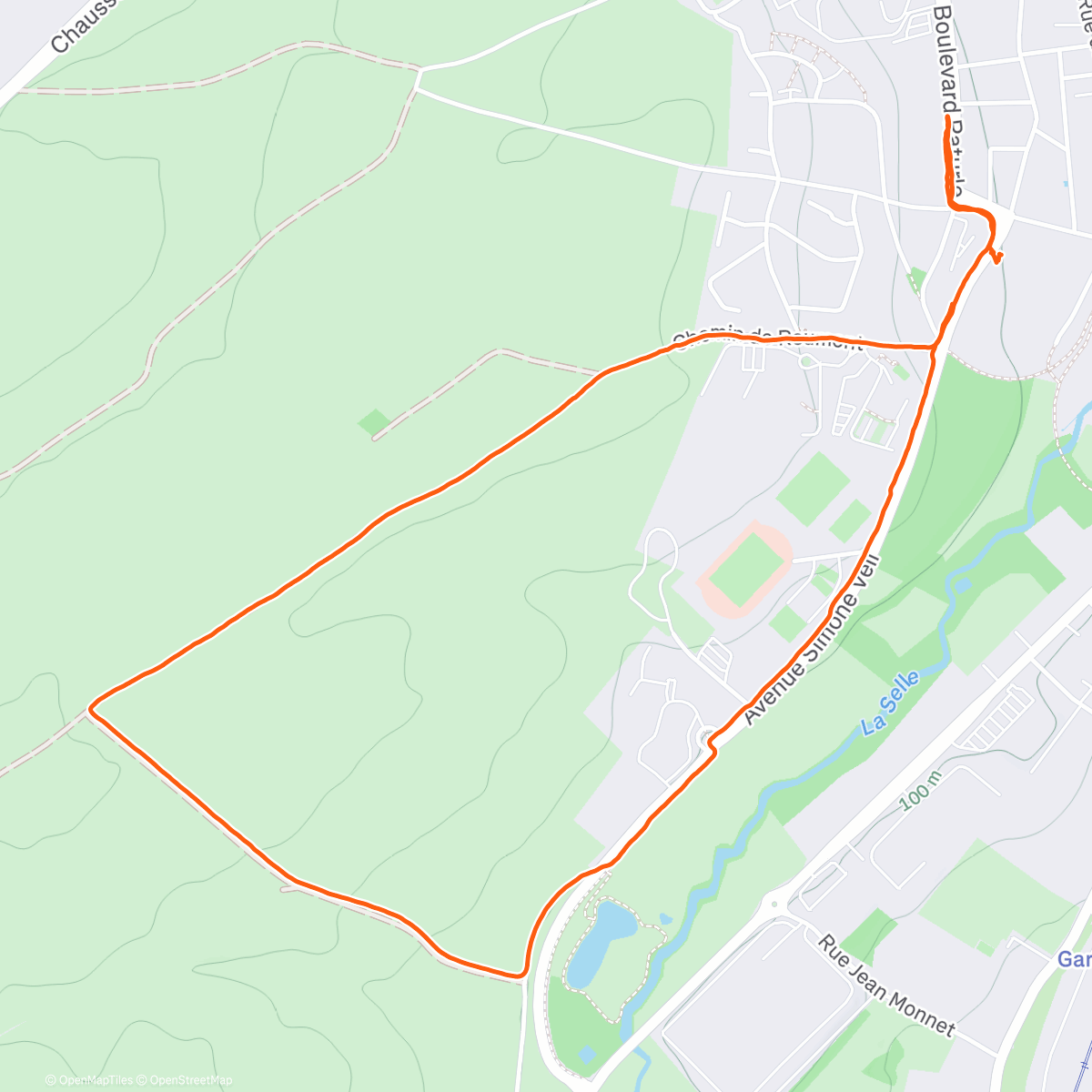 Mappa dell'attività Marche dans l'après-midi