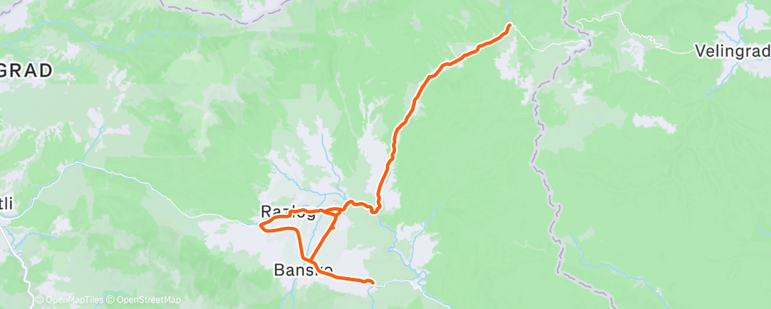 Map of the activity, Bansko