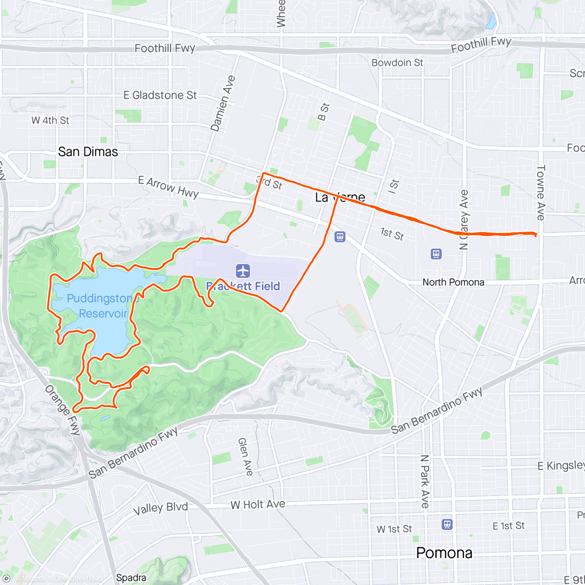 Map of the activity, LBS Monday Mountain Bike Ride