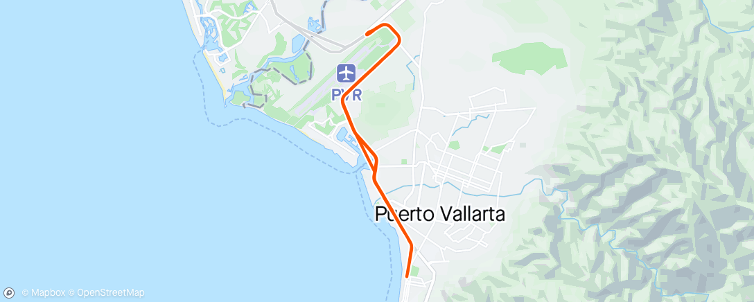 Map of the activity, Puerto Vallarta, all flat, extreme heat and humidity. Almost tapped out at this point. I’ll never run this maraton again. Todo duelle