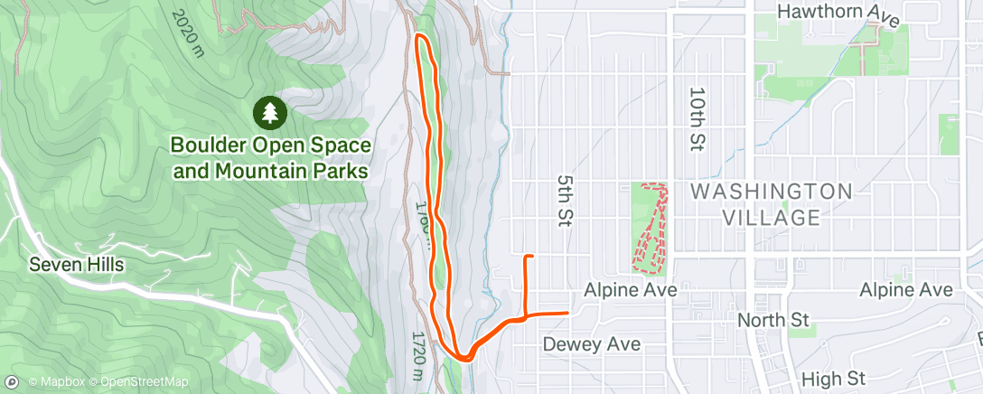 Map of the activity, Afternoon Trail Run