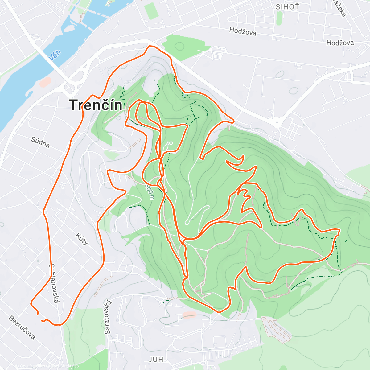 Map of the activity, Brezina