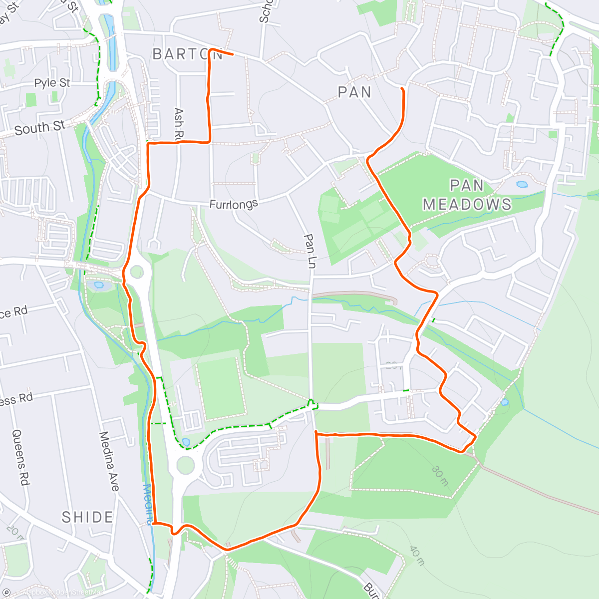 Map of the activity, Walk with Louise
