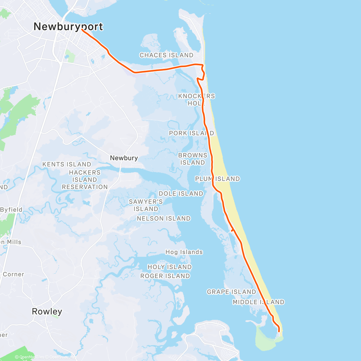 Map of the activity, ROUVY - Plum Island | Massachusetts