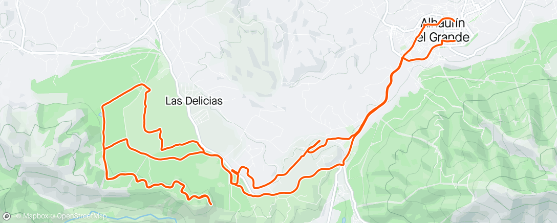 Map of the activity, Bicicleta por la tarde