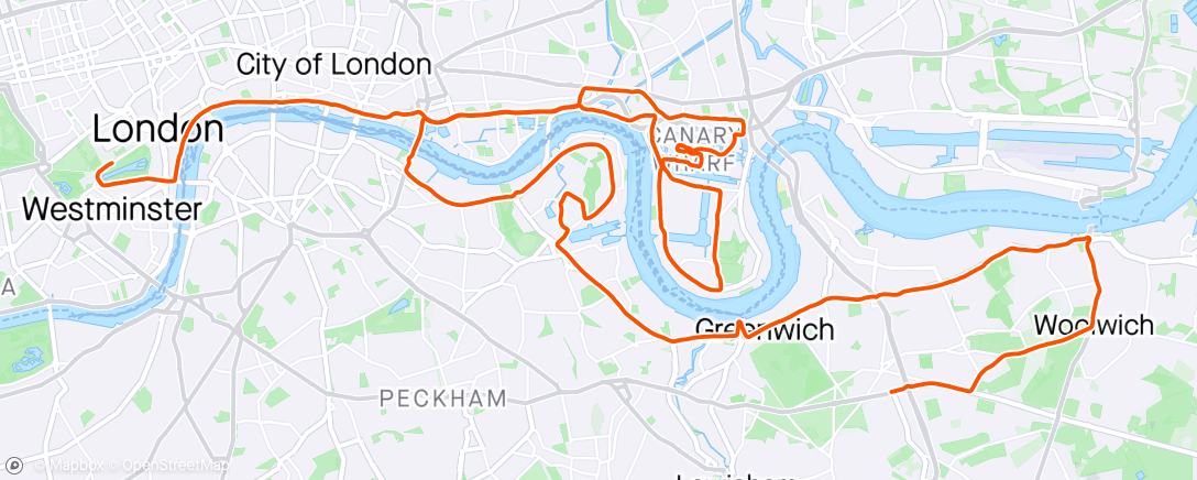 Map of the activity, London Marathon- the big bit 😂
