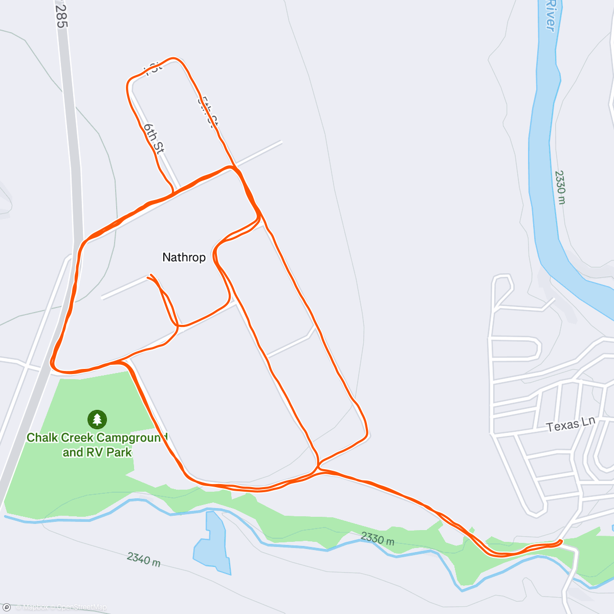 Map of the activity, Morning Run