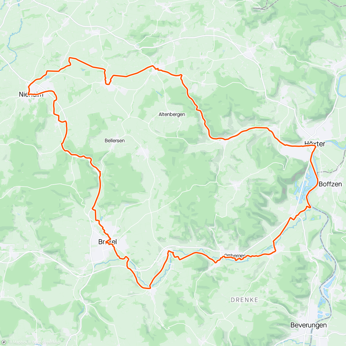 Mapa de la actividad (Teutenburgerwald rit)