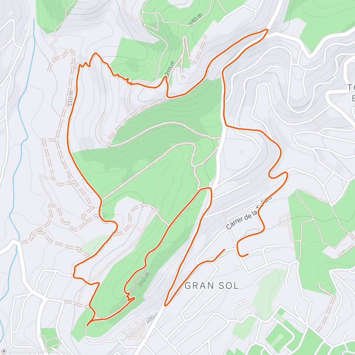 Map of the activity, Jacky’s birthdayrun