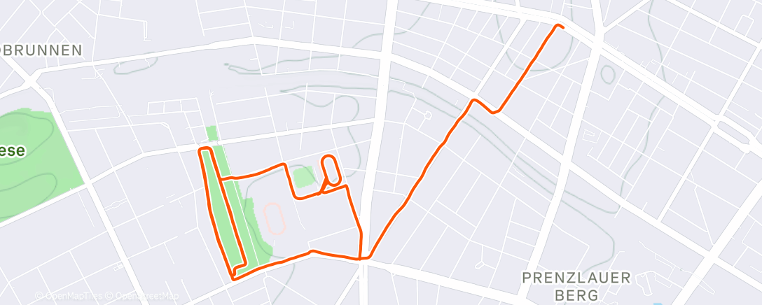 Map of the activity, Afternoon Run