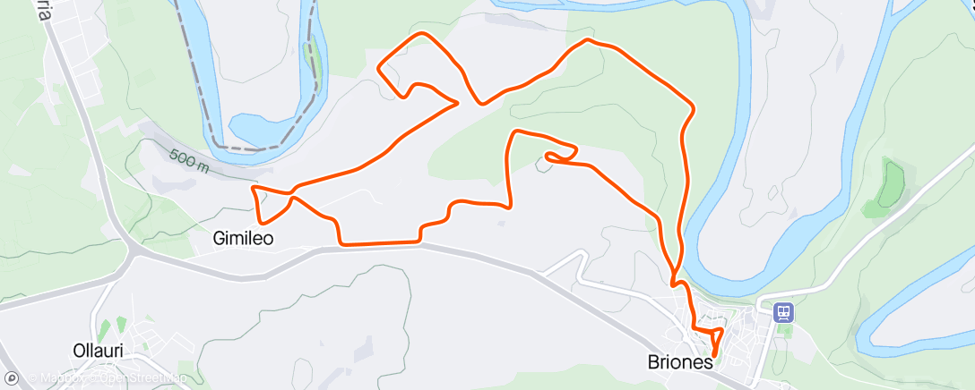 Mapa da atividade, Carrera Meandros de Briones