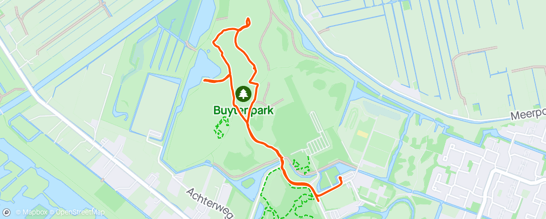 Map of the activity, Wandeling in Buytenpark en een welverdiend ijsje