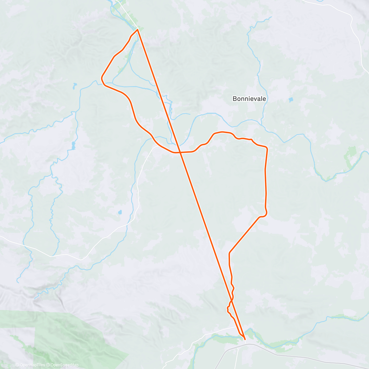 Map of the activity, ROUVY - 2b - Strefa 2 - Wytrzymałość tlenowa + Atak 5 minut - 2025-12-27
