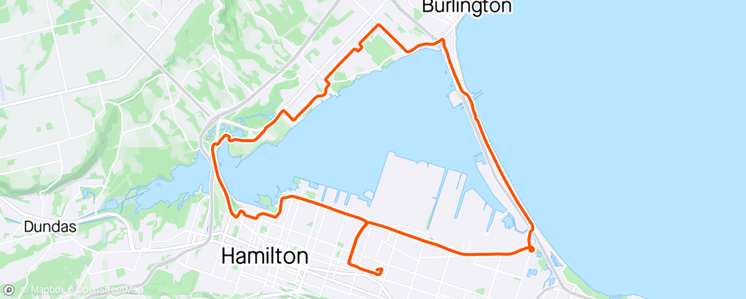 Map of the activity, 35k Around The Bay Hamilton