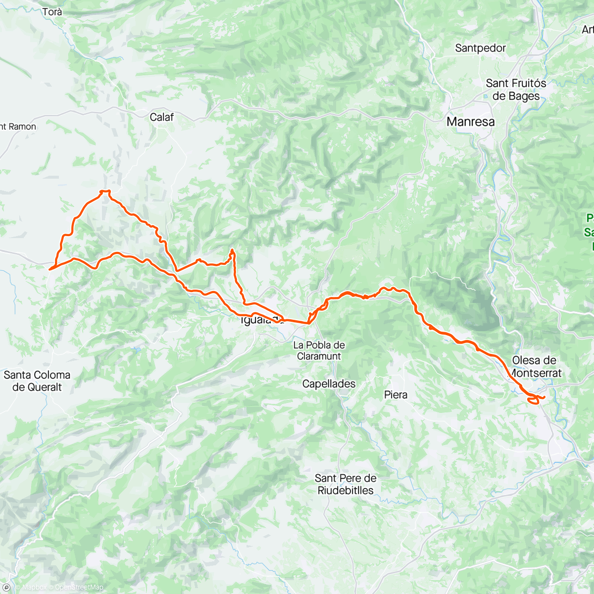 Map of the activity, Salida de carretera a la Panadella