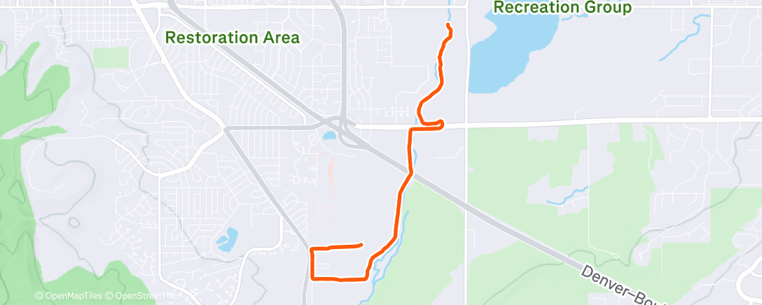 Map of the activity, Run with a big group of gals