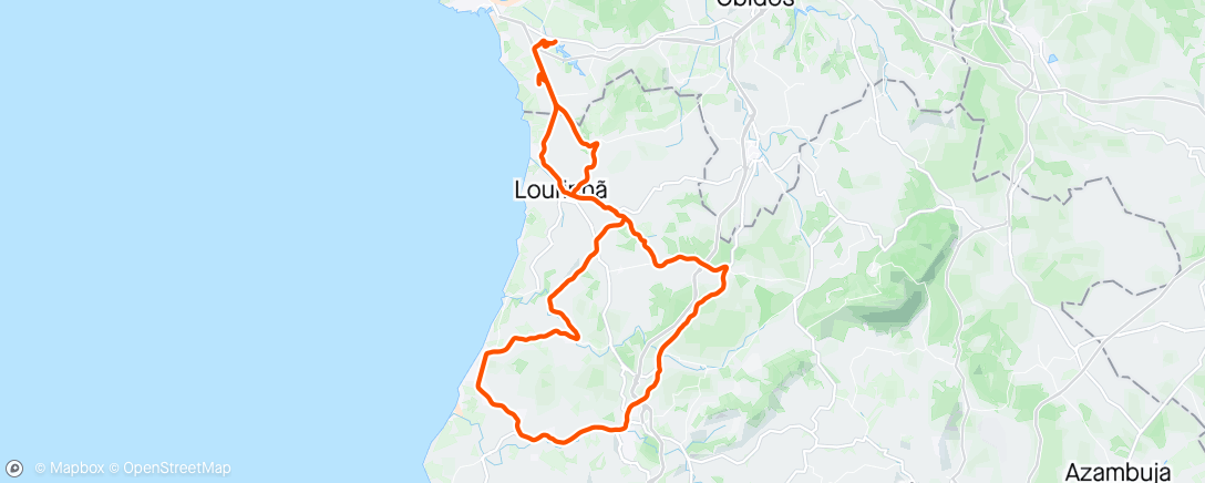 Map of the activity, Volta de bicicleta matinal Peniche