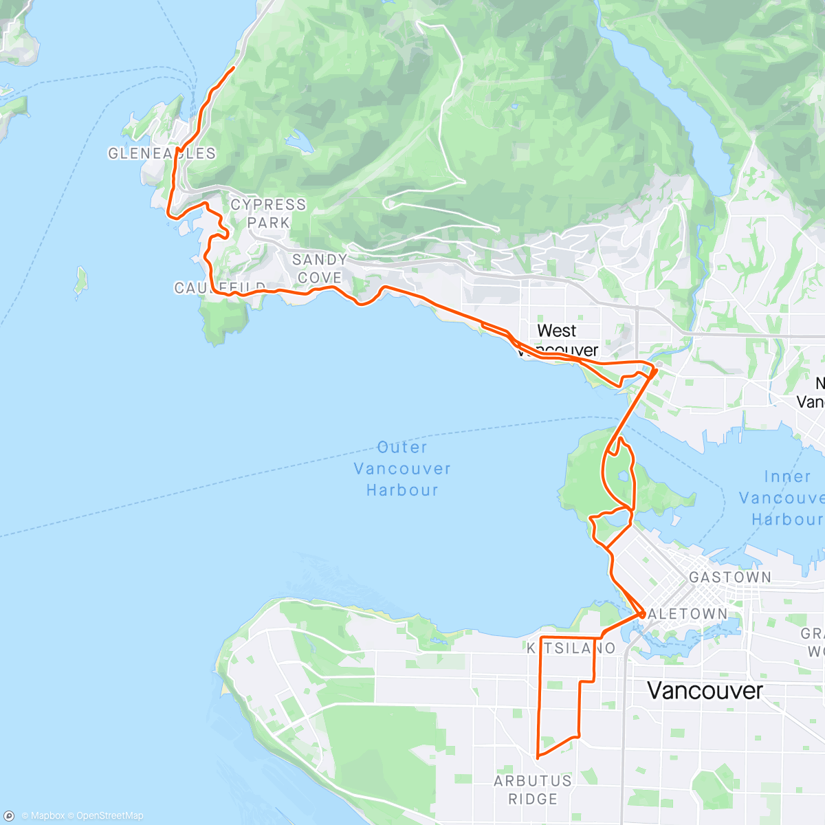 Map of the activity, TCC sunset ride 🚴‍♀️ 🍝