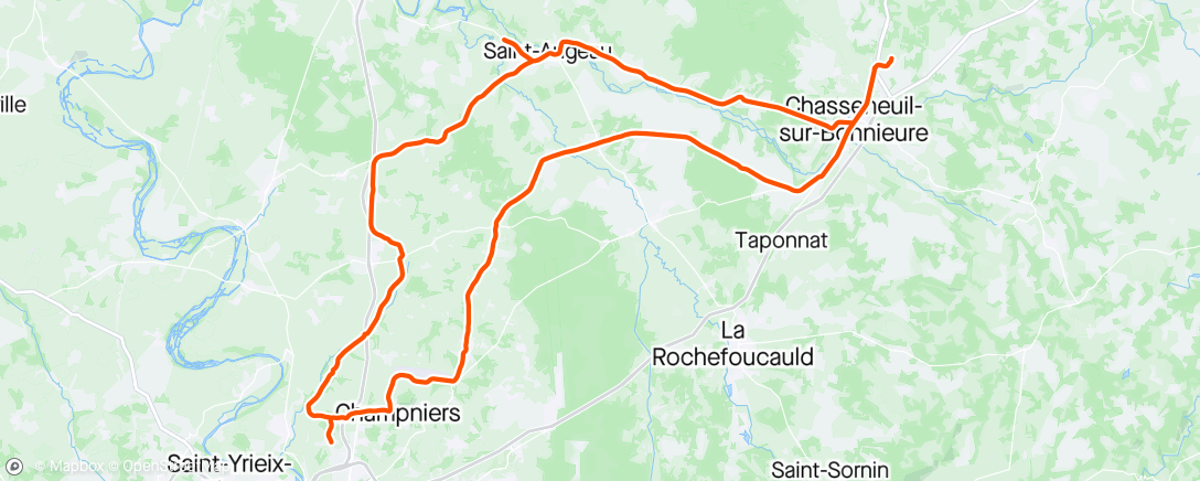 Map of the activity, Sortie vélo 6x10' vitesse L (meilleur forme que dimanche)