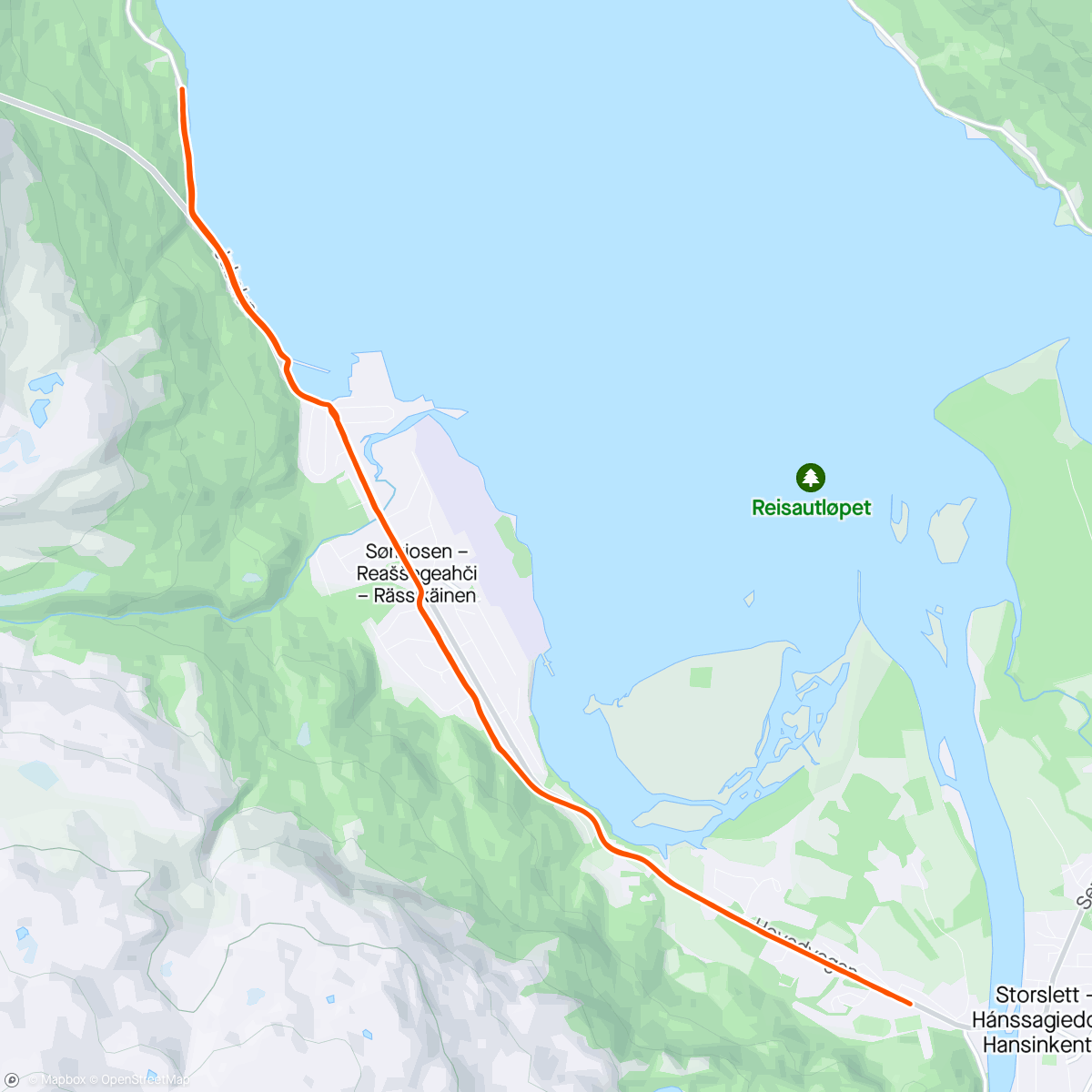 Map of the activity, Sørkjosen i med og motvind