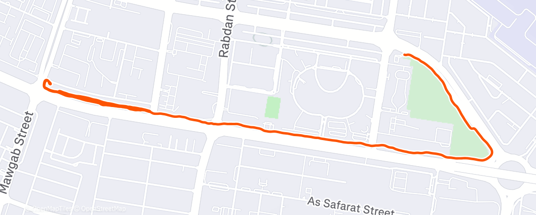 Map of the activity, Evening Run
