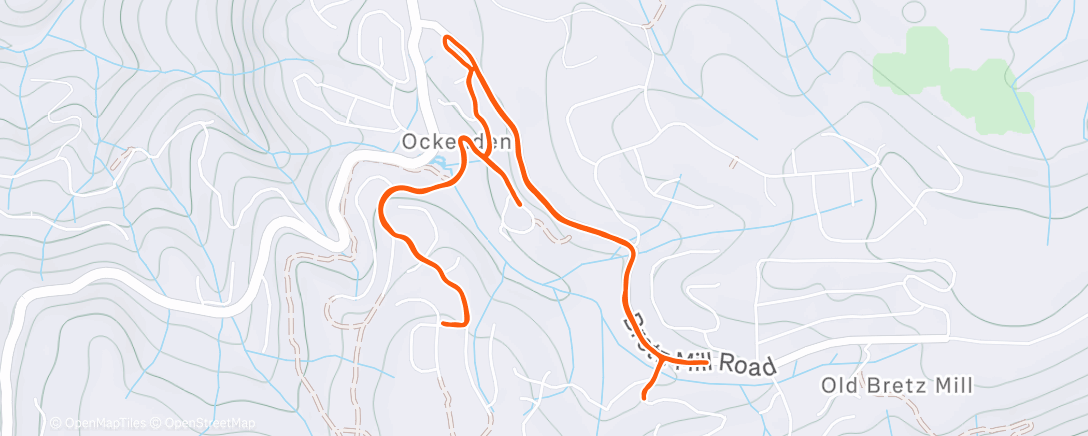 Map of the activity, Afternoon Run