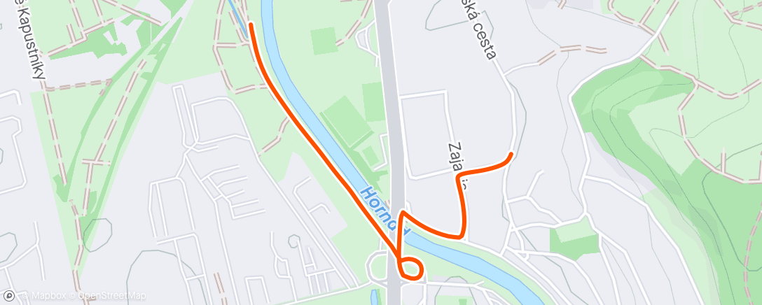 Map of the activity, Afternoon Run