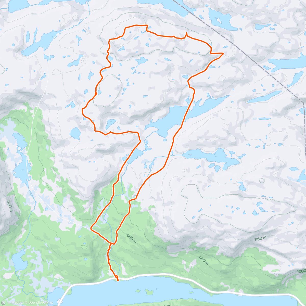 Map of the activity, Fjelltur på ski