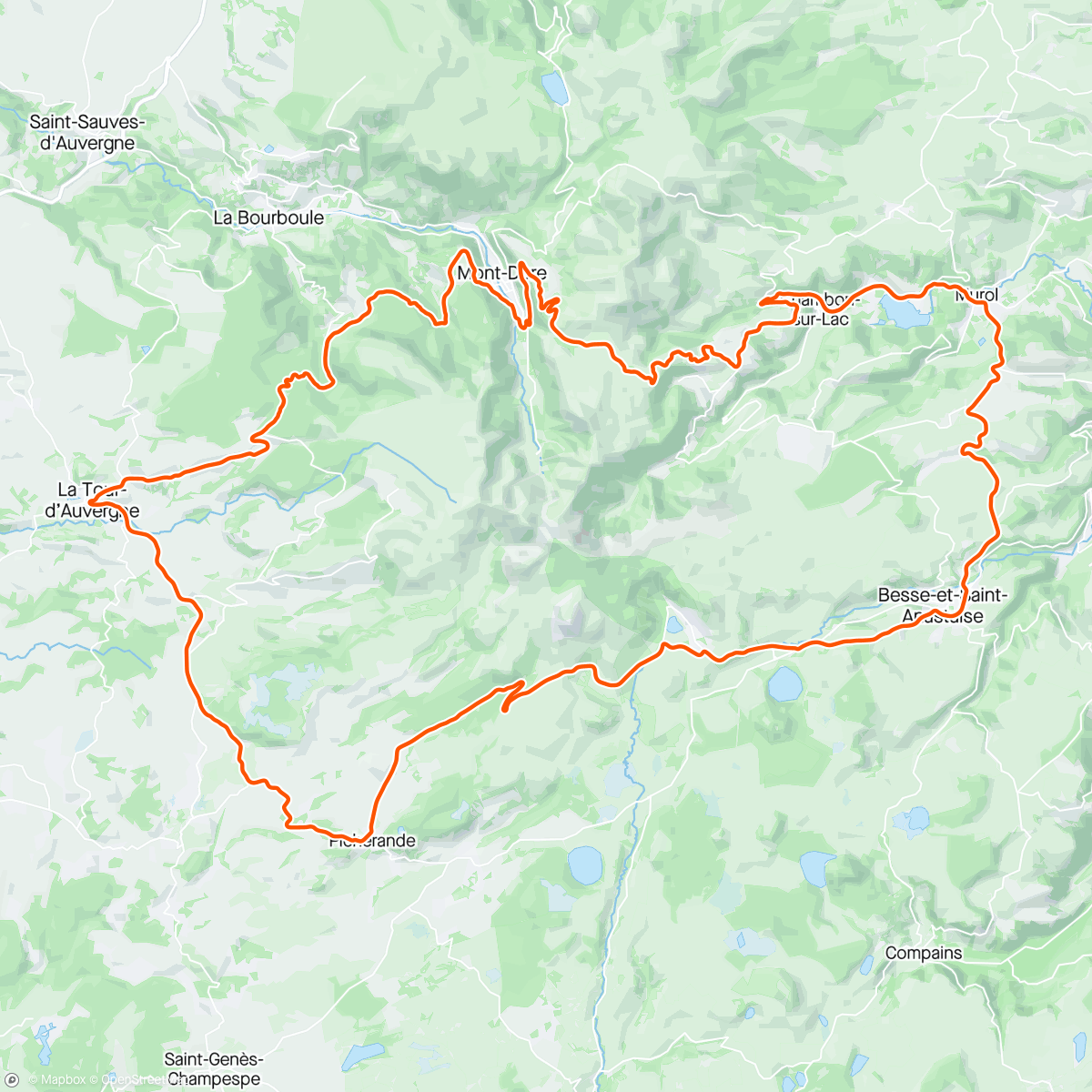 Map of the activity, Route Sancy Arc en Ciel