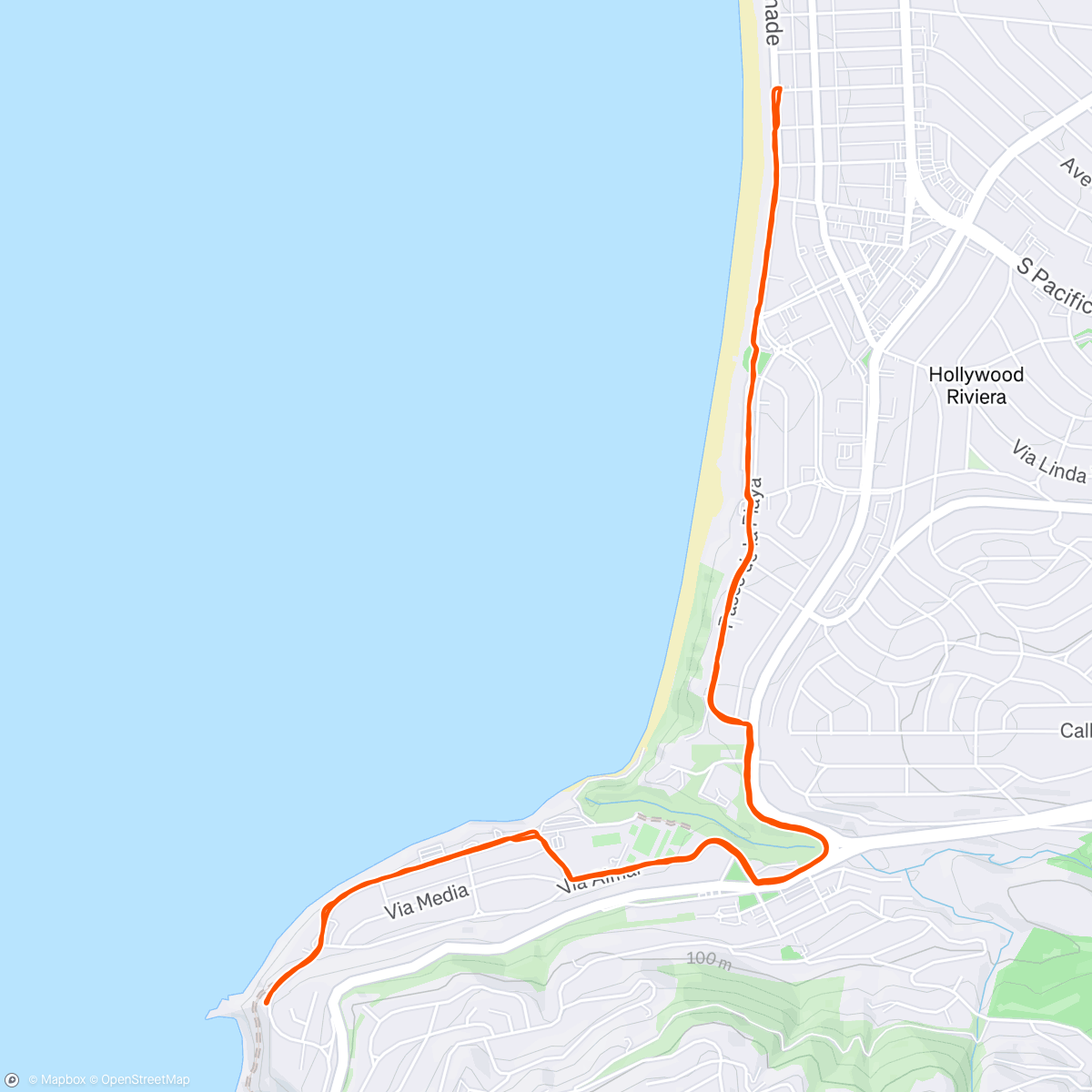 Map of the activity, Friday Evening Run PV