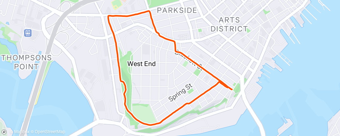 Map of the activity, Afternoon Run