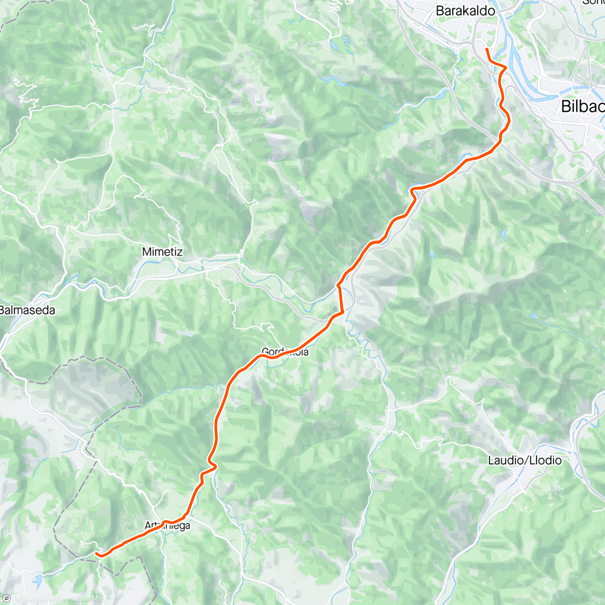 Map of the activity, Refugio post gabarra