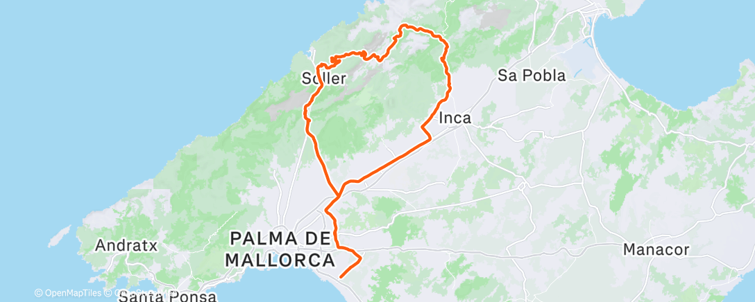 Map of the activity, Pedalata mattutina
