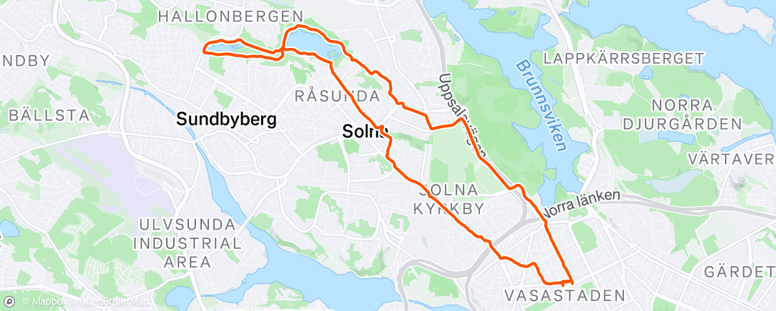 Map of the activity, Morning Run