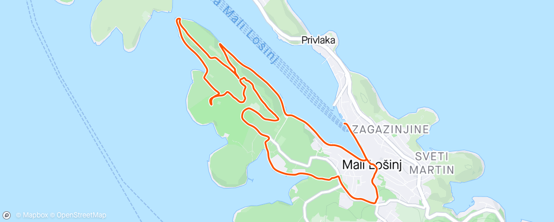 Map of the activity, Lošinj: Vela Straža (62+)