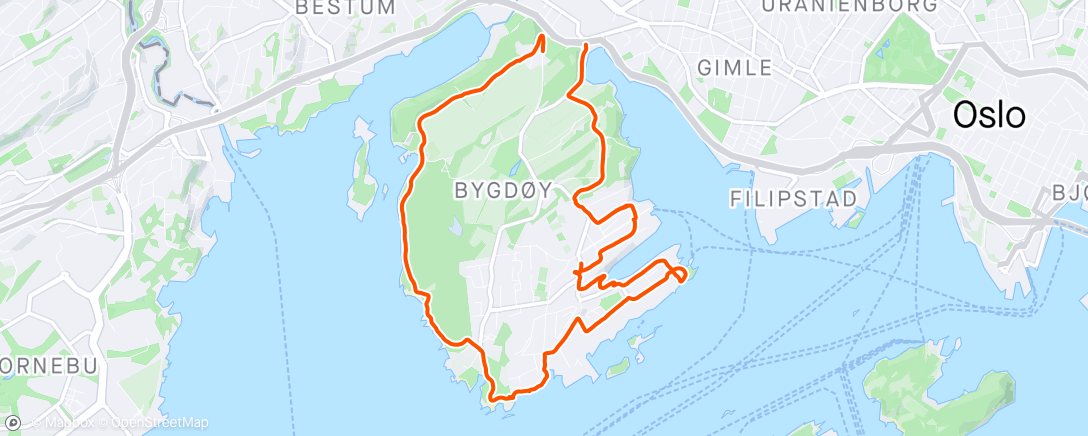 Mapa de la actividad, Bygdøy