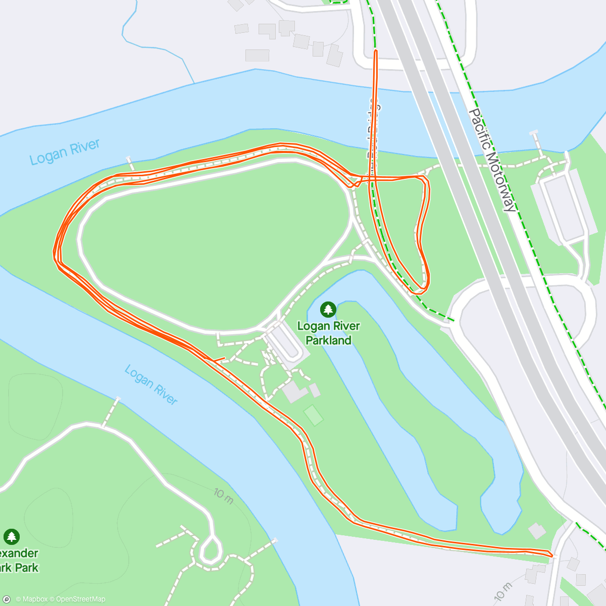 Map of the activity, Logan river parkrun