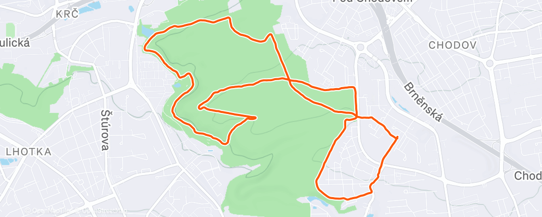 Map of the activity, Afternoon Run