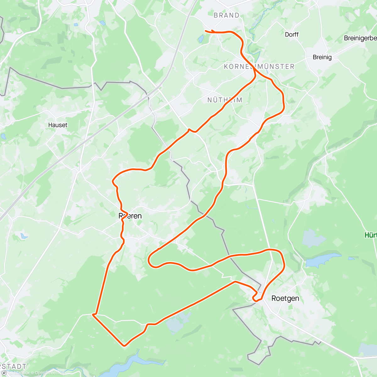 Mapa de la actividad, Mospert, Roetgen und Raerener Bahnhof