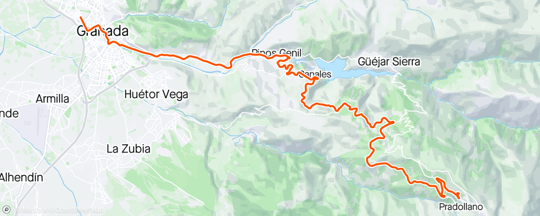 Map of the activity, Sierra Nevada T1, Granada -> Top