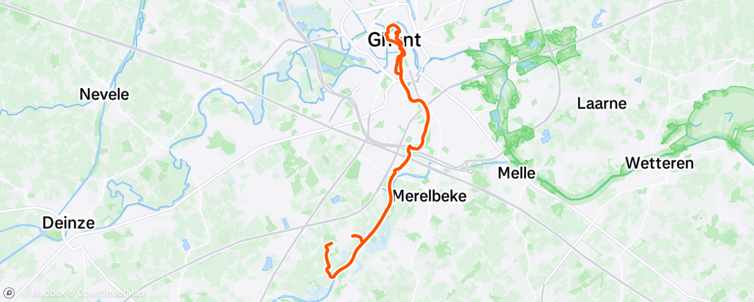 Map of the activity, A Gent avec TACX