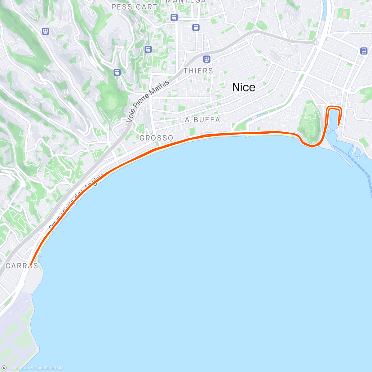 Map of the activity, Promenade des Anglais