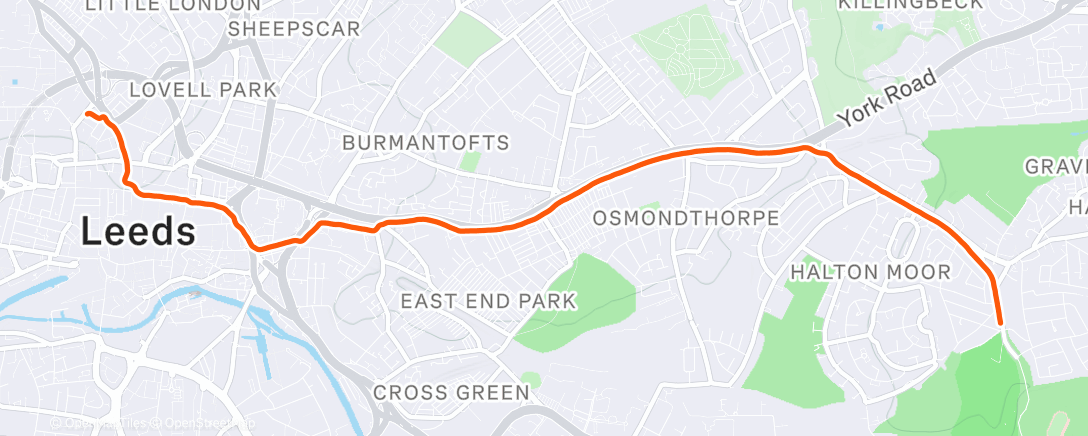 Map of the activity, Afternoon Run