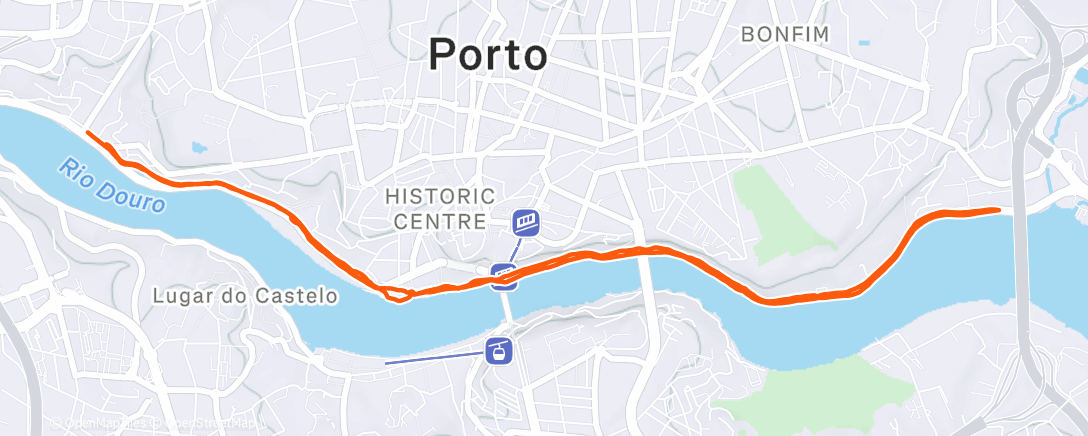 Map of the activity, Corrida matinal