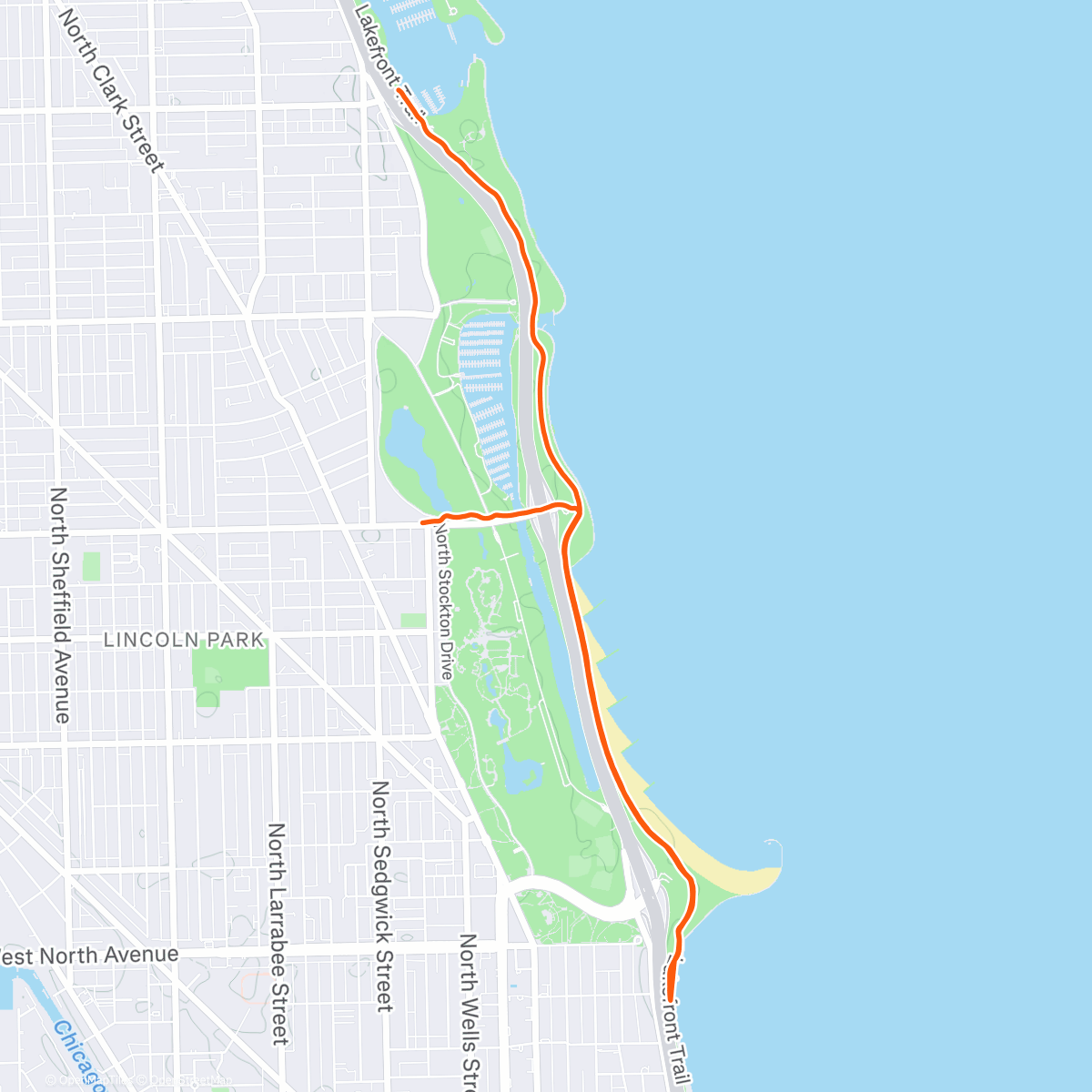 Map of the activity, Afternoon Run