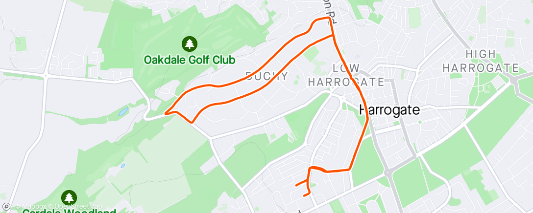 Map of the activity, Five miles with Helen